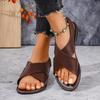 Fashion 2025 New Ladies Shoes Basic Open Toe Women's Sandals Fashion Casual Plus Size Summer Light Soft Bottom Best Seller Flat Sandals