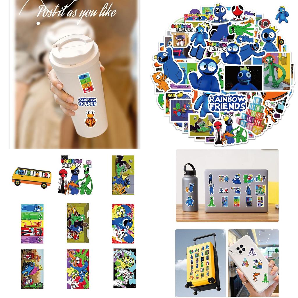 Wasserdichtes und wiederverwendbares Roblox Rainbow Friends Sticker Set mit 60 Stück