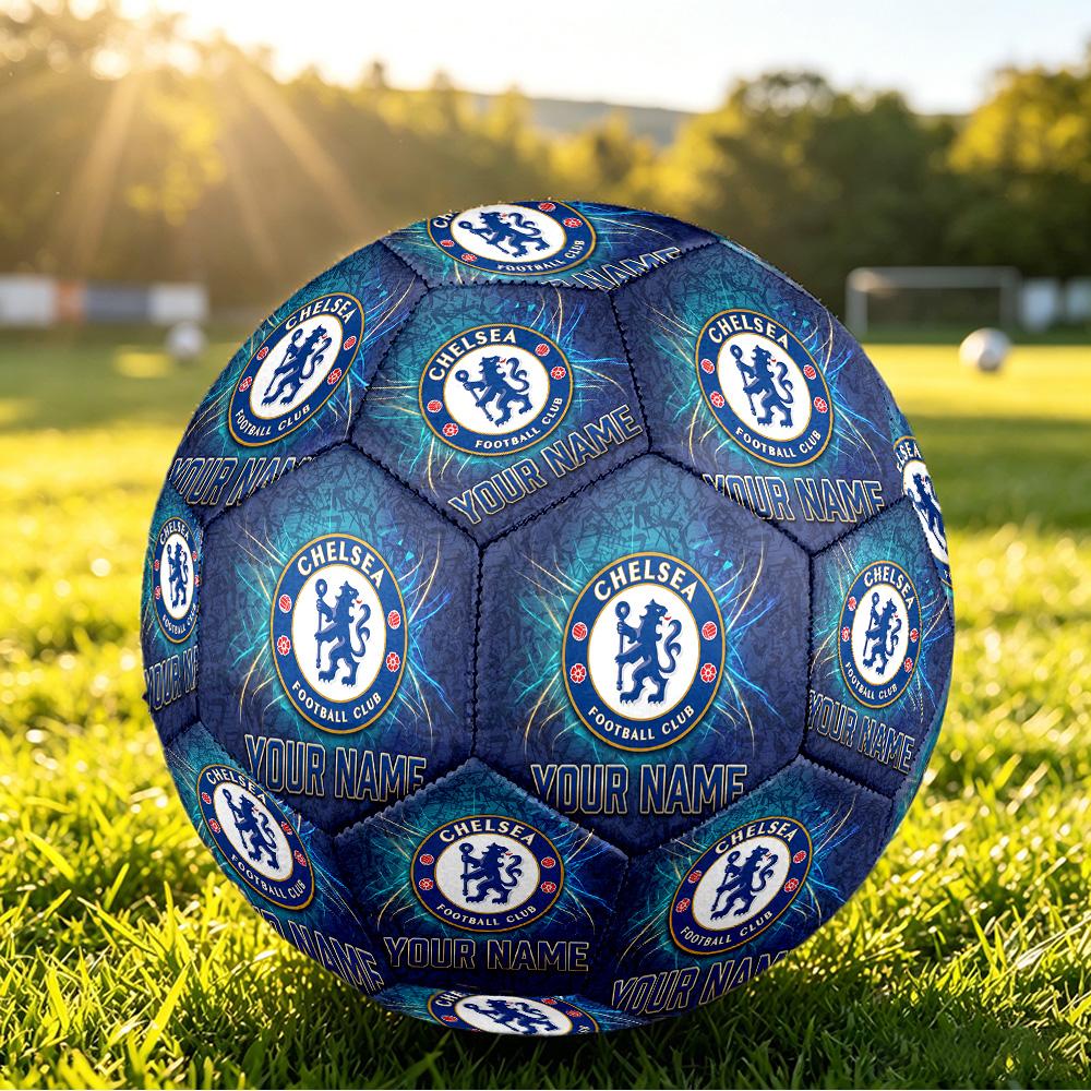 Personalized Size 5 Football Chelsea FC Pattern Outdoor Game Sports Ball Gift