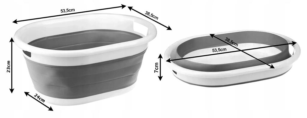 Foldable Laundry Basket, Bathtub, Bowl, Silicone Basin with Drain