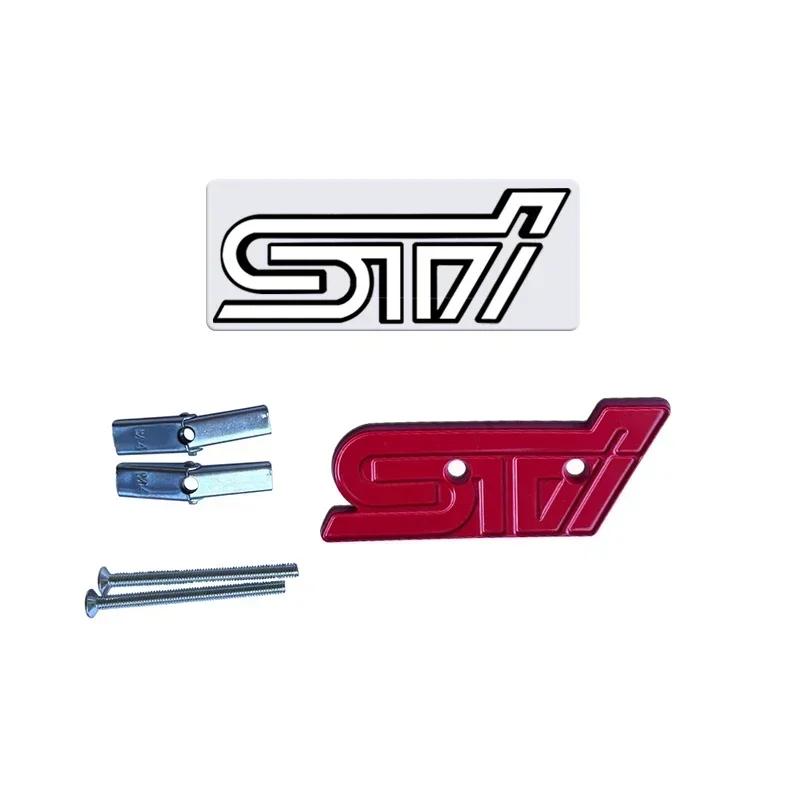 3D Metal STI Logo Emblem Car Front Grille Logo Badge Sticker Styling for Subaru Legacy Impreza XV BRZ Forester WRX Levorg Ascent bb1