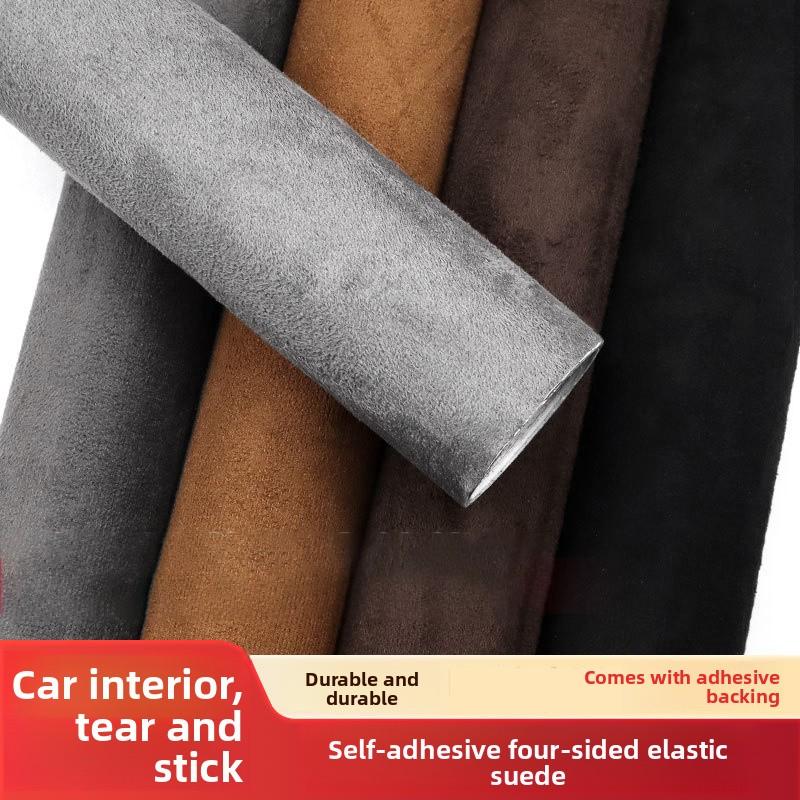 

Premium Self-Adhesive Suede Fabric Car Interior Vinyl Wrap for Door Panels Dashboard & Armrest DIY Auto Upholstery Upgrade 20*30cm чорний