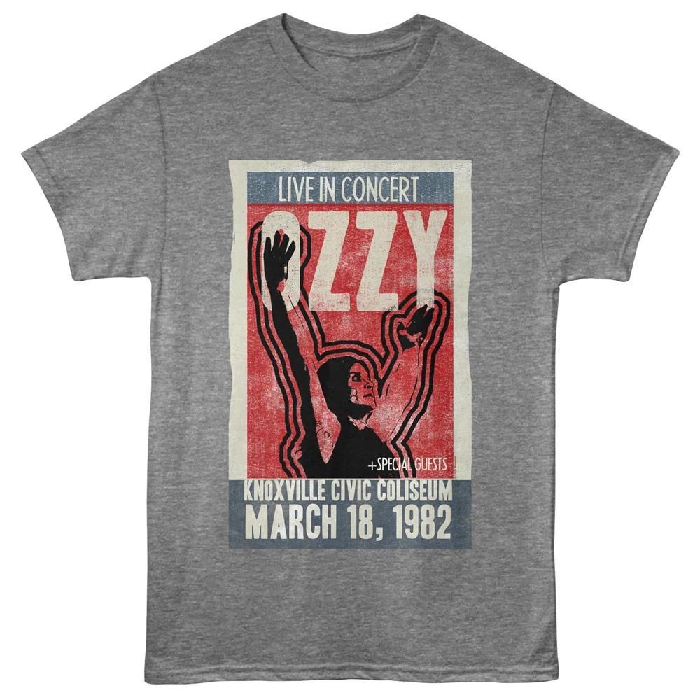 Ozzy Osbourne Live In Concert Knoxville Civic Coliseum 1982 Poster Men s T Shirt 2XL
