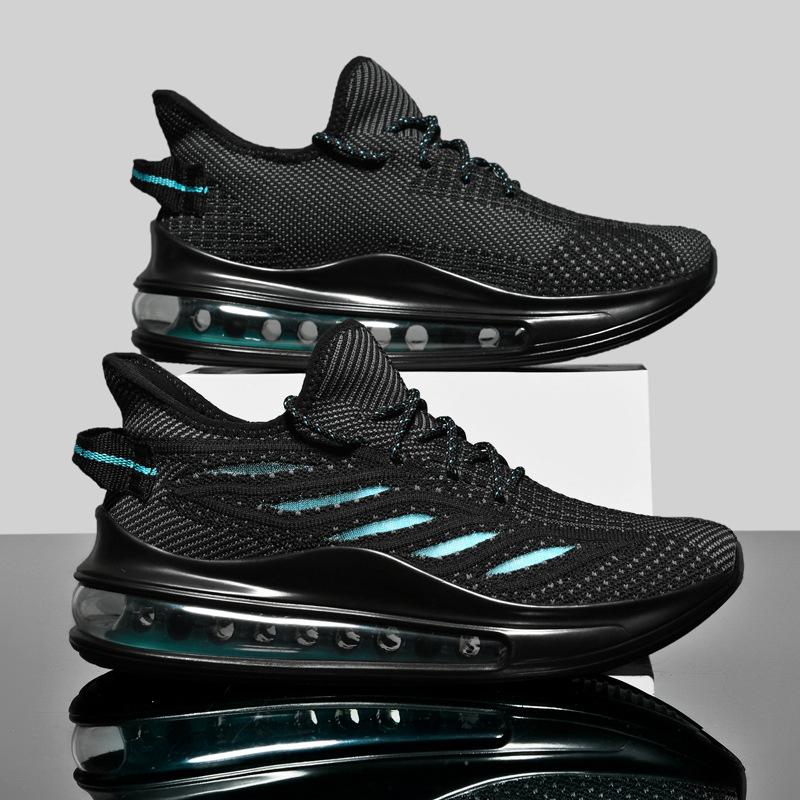 Modische Freizeitschuhe in großer Größe, Luftpolsterung, bequeme Dämpfung, Flyknit-Schuhe, atmungsaktiv, vielseitig, Herren-Sportschuhe, trendy, neu