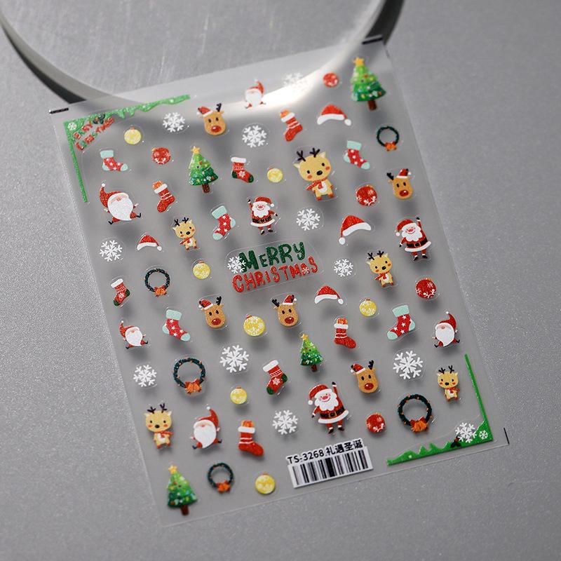 Japanese Three-Dimensional Tensor Nail Stickers - TS-3268 Christmas Edition