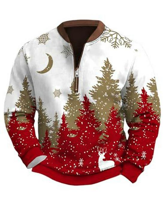 

Men s Christmas Reindeer Elk Forest Print Hoodie - 2025 Autumn Collection S