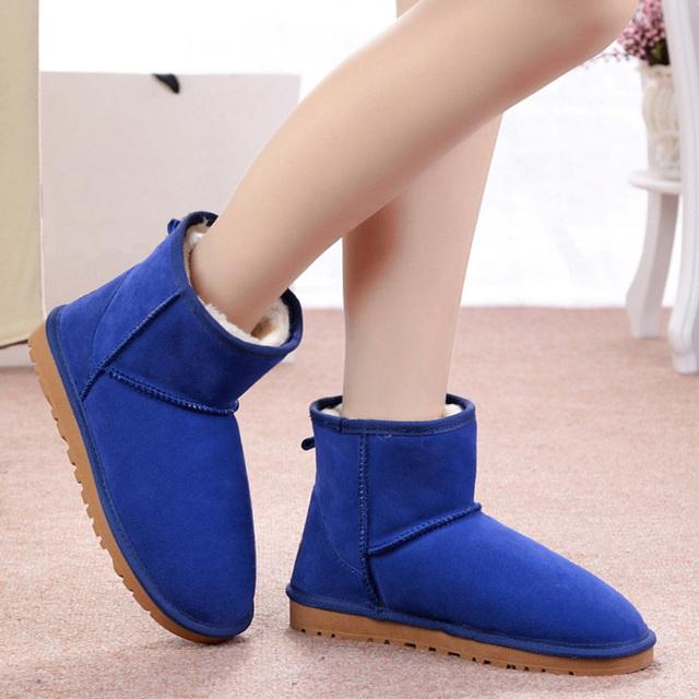 Nye Snøstøvler i Naturlig Pels Ull Dame Vinter Varme Støvler Sklisikre Damesko Ekte Kuskinn Ankelstøvletter Størrelse 45