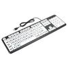 Black Low Vision Keyboard USB Wired Old People Keyboard with White Large Print Keys US Layout QWERTY