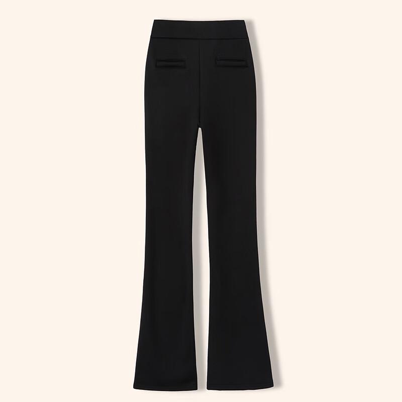 Women's High-Waist Fleece-Lined Micro-Flare Cropped Pants
