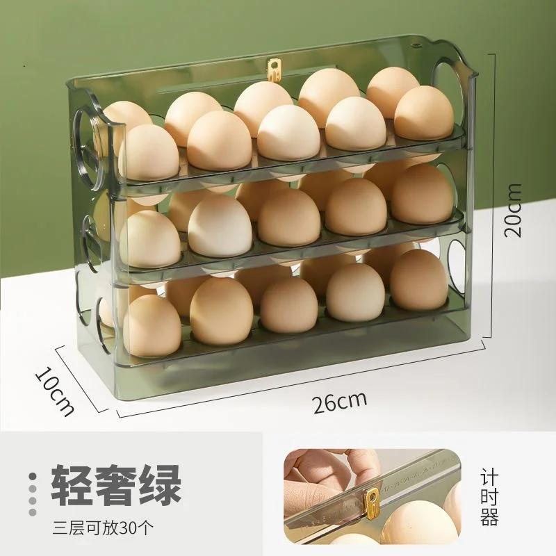 Triple Egg Storage Box Refrigerator Organizer Food Containers Egg Fresh-keeping Case Holder Tray Dispenser Kitchen Storage Boxes