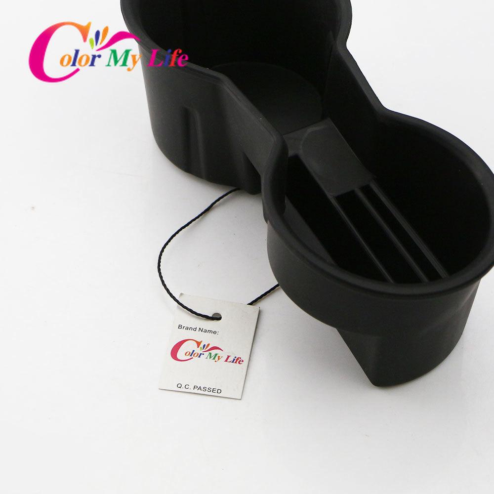 Color My Life Car Water Cup Holder Insert Organizer Ashtray Beverage Bottle Key Card Holder for Tesla Model 3 Model3 2016