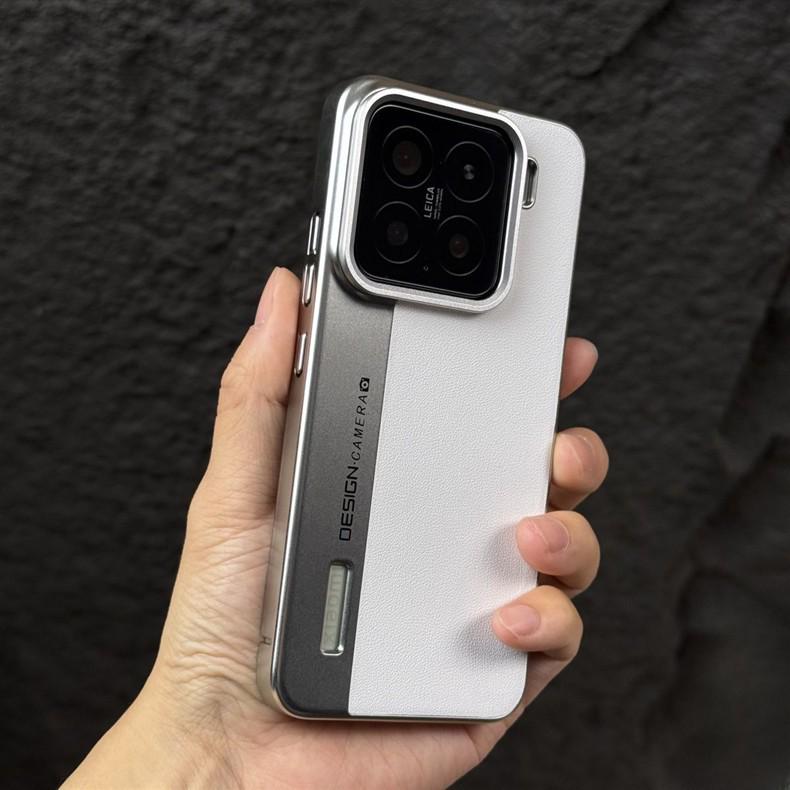 Premium Colorblock Electroplated Leather Case for Xiaomi 13 Ultra/14 Pro/15 Pro - Drop-Proof Protection