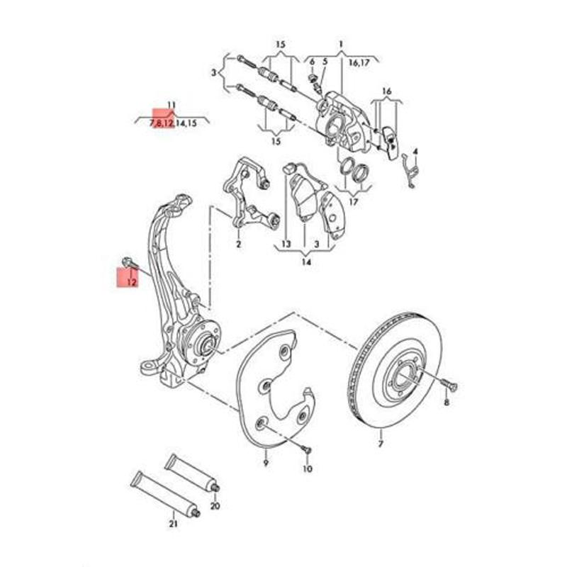 M14X1.5X48mm N91147601 FOR Bolt Disc Brake Caliper Bracket Mounting Bolt Front Caliper Bolt