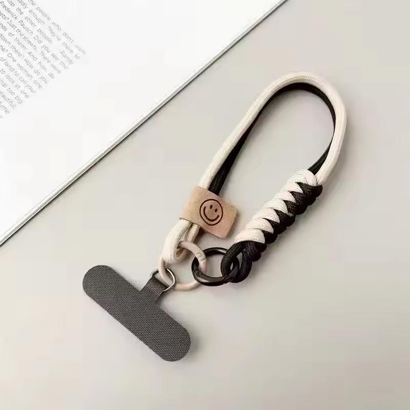 Double Ring Buckle Woven Phone Case Hanging Rope Universal Collision Color Short Handheld Lanyard Cellphone Anti-Lost Wristband