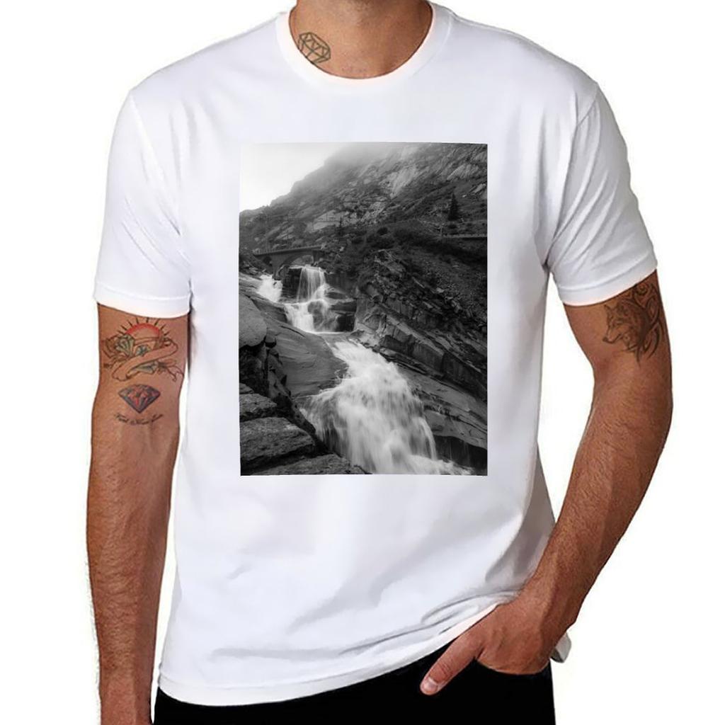 Schllenen Gorge Switzerland Tshirt Sweat Absorbing Sports Tee Shirt Tshirt