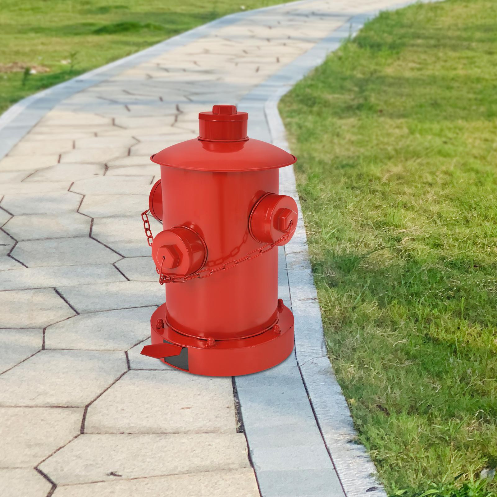 

Red Retro Fire Hydrant Iron Trash Can,2.5L Cylindrical Pedal Trash Can Freestanding 26*39cm for Kitchens,Bedrooms 4L красный