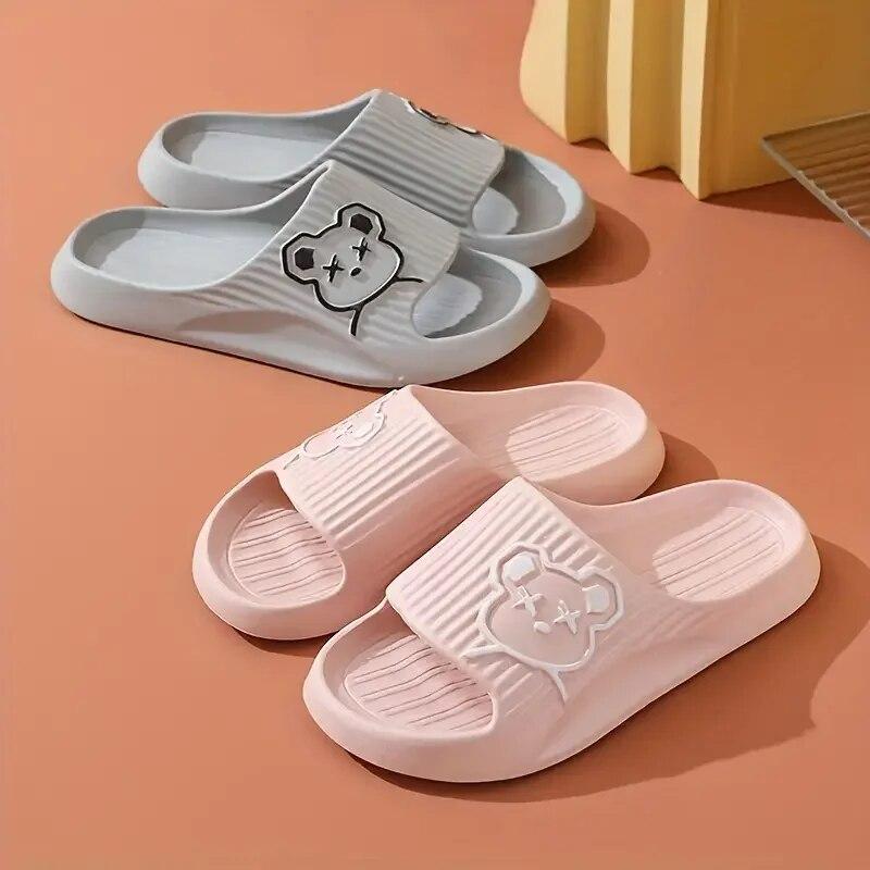 Women's and Men's Fashionable Cartoon Flip Flops, Soft and Thick Soled Non Slip Sandals for Indoor and Outdoor Use, Beach Slippers New Model