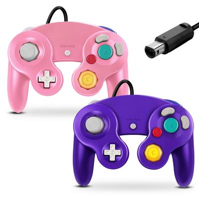 FIOTOK Gamecube Controller Classic Wired Controller for Wii Nintendo Gamecube Purple 2 (Pink & - Pack)