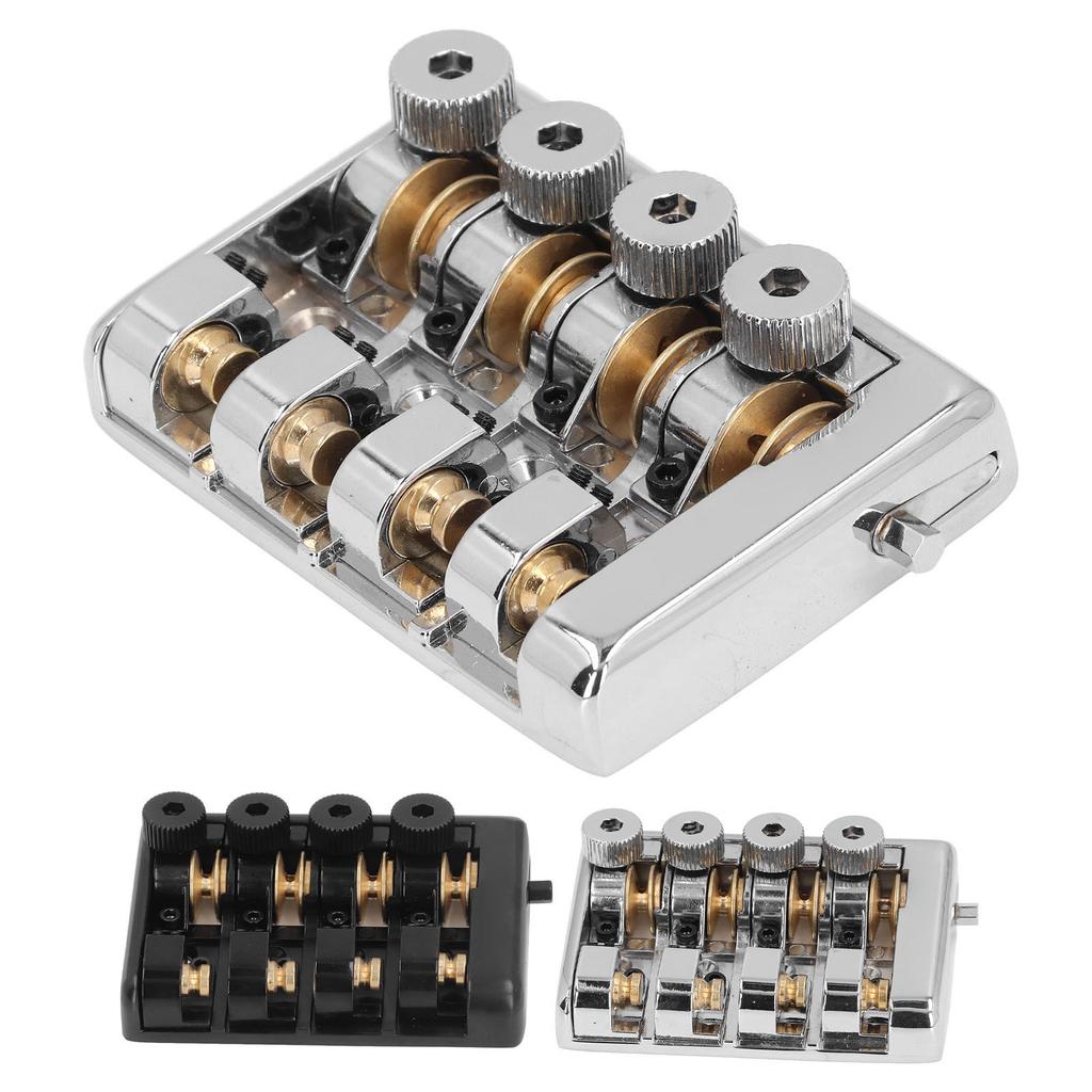 4 String Headless Electric Bass Bridge Zinc Alloy Brass Bridge Replacement with String Lock