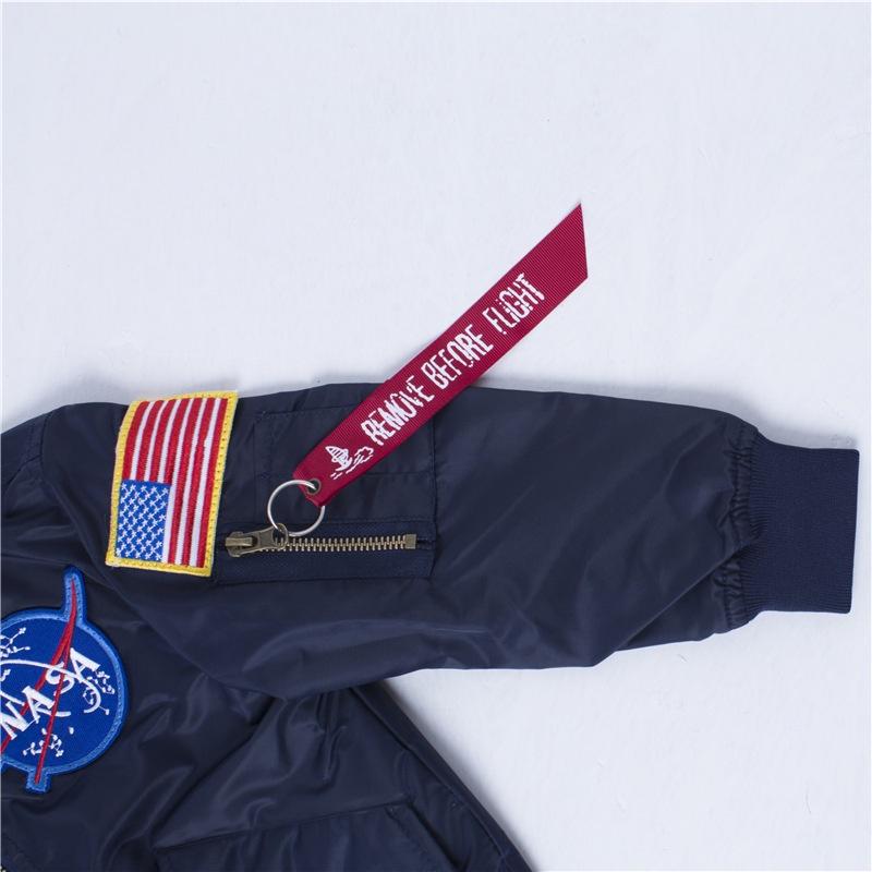 Prémiová kvalita dětské bundy bomber Nasa s klasickým pilotním designem Ma1