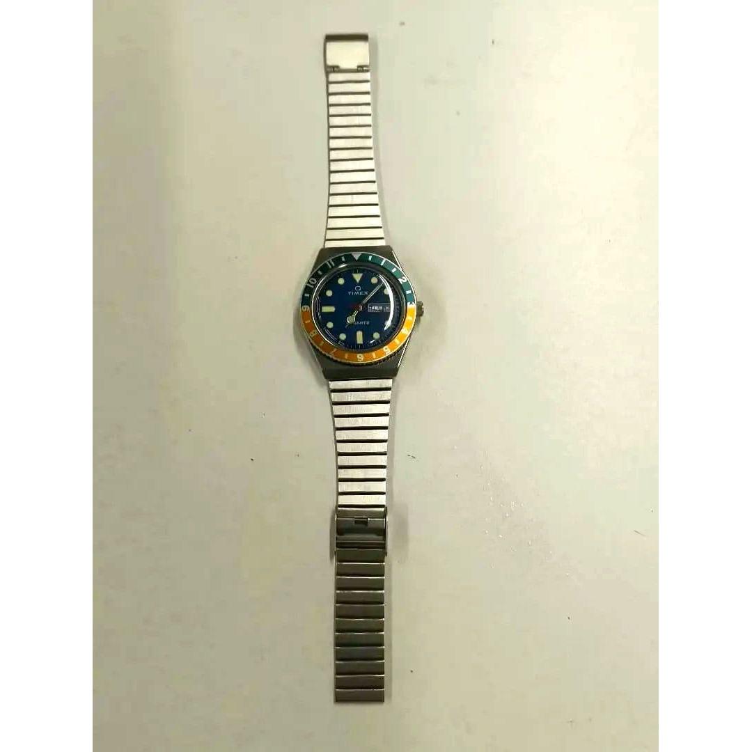 Used Timex Q Quartz watch body blue/orange