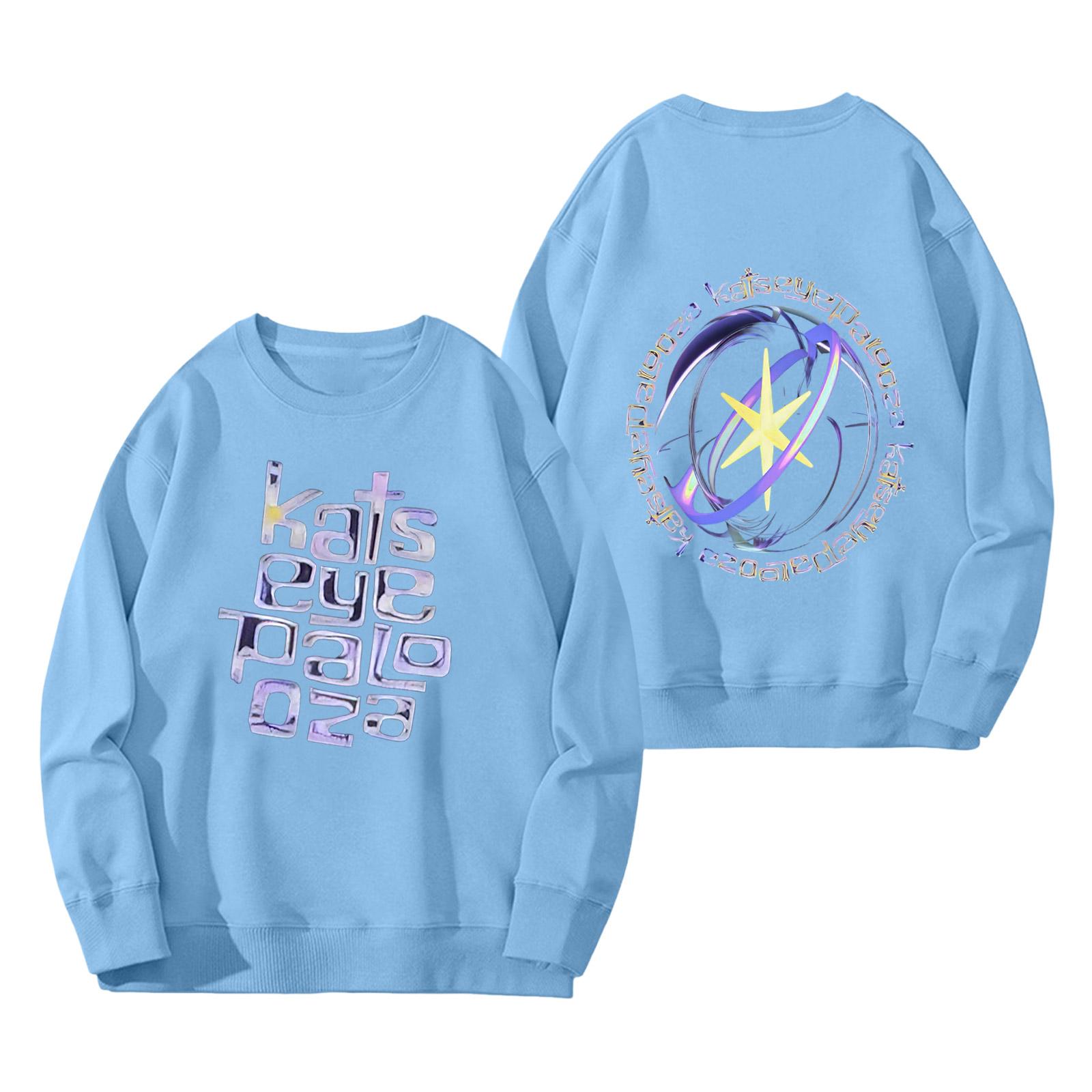 

Женский модный пуловер с длинным рукавом, принтом и круглым вырезом, свободного кроя L синий