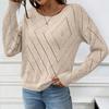 European and American Autumn/winter New Women's Sweater, Loose Diamond-shaped Round Neck Pullover, Long-sleeve Knit Sweater for Women