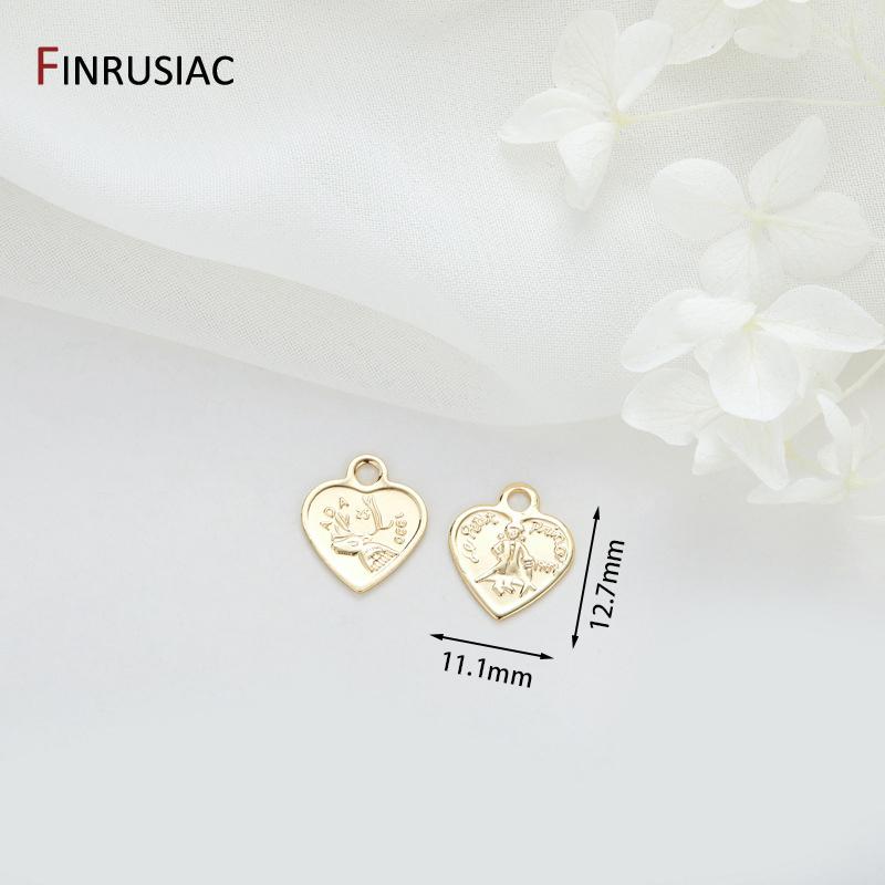 

14K Gold Plated Brass Love Heart Charm Coin Pendant Jewelry Makings,DIY Necklaces Earrings Bracelet Making Accessories 2 pieces