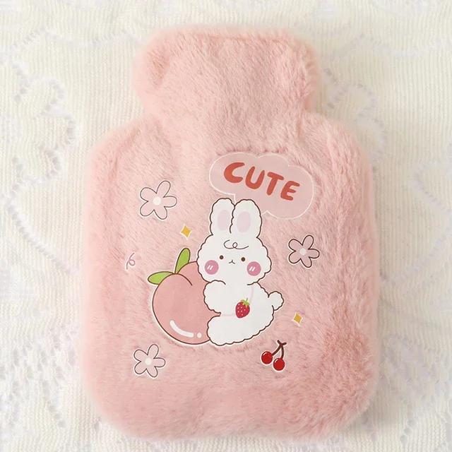 250ML Cute Hot Water Bottle Bag Girls Plush Shoulder Hand Warmer Heat Pack Cute Warm Water Bag Hand Warmer Hot Water Bottle Bag