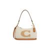 Teri 24 Plush Zipper Closure Lambskin Leather With Cowhide Leather Tote Shoulder Bag Women Bags CE557-IMNAT
