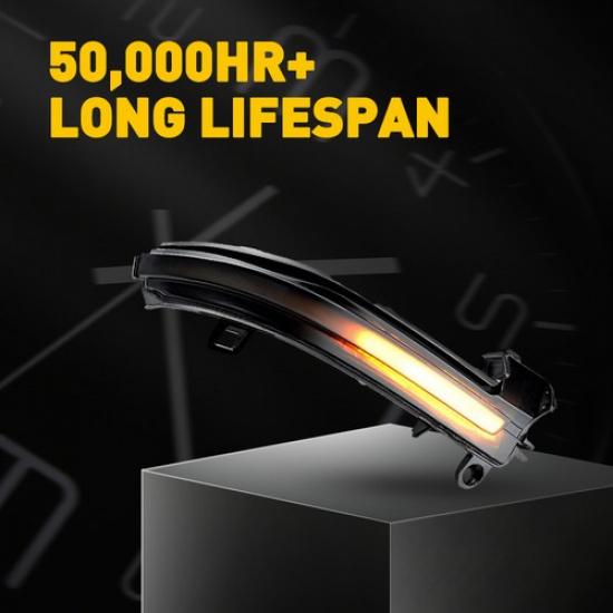 2x Dynamic Smoked LED Mirror Side Turn Signal Lights For BMW F30 F31 F35 F80 3er