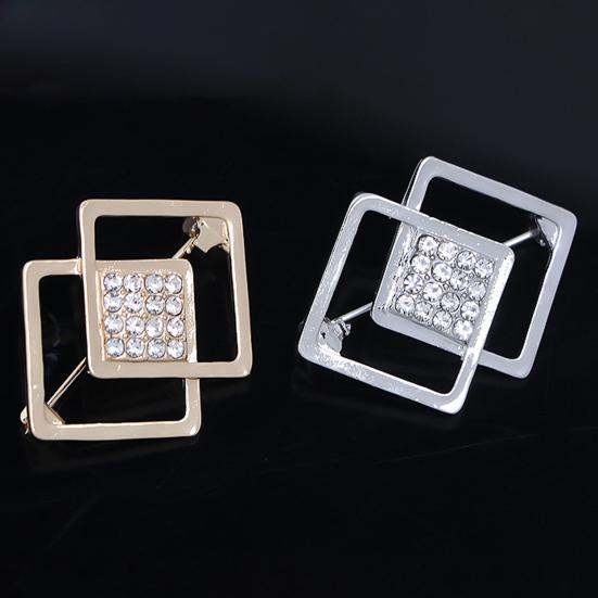 Sparkling Geometric Shape Rustproof Corrosion Resistant Stunning Visual Effect Shiny Waist Pin