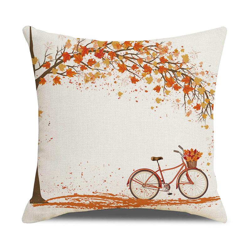 Valentine's Day Watercolor Landscape Printed Linen Home Sofa Pillow Cover Cushion Cover