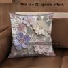 2D Blumengesticktes Muster Dekorative Kissenbezüge Muster Kissenbezug Geeignet für Sofa Schlafzimmer Auto Kissenbezug