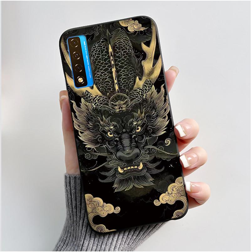 Casing For TCL 20 20S 20 Pro 5G 20L Plus 20L+ Case Luxury Dragon Cute Cool Boys Girls Black Soft Silicone Phone Case Back Cover