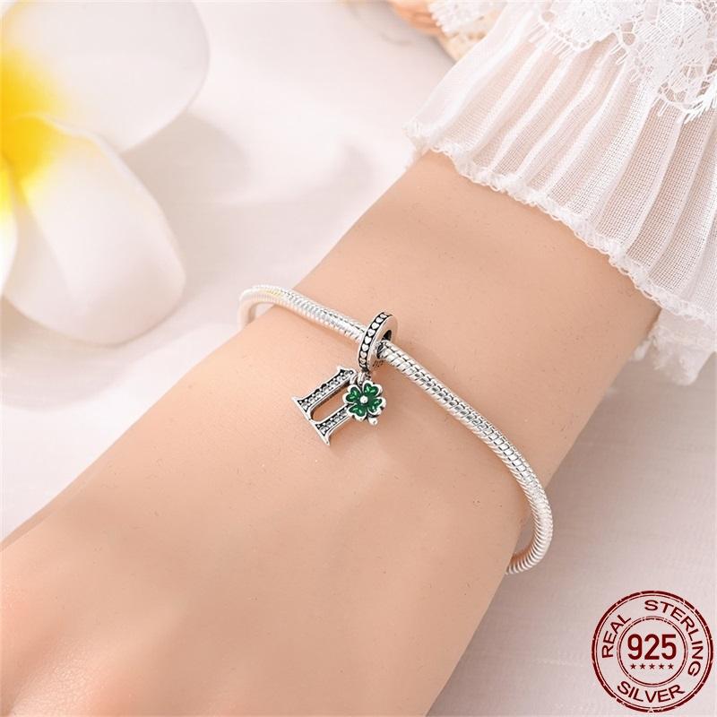 Genuine New Product Copper Lucky Number Pendants Fits Pan Bracelets DoItYourself Charms For Women Jewellery Fashion Gifts