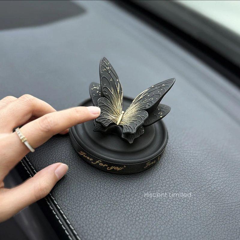 High-End Black Butterfly Car Fragrance Ornament, Car Dashboard Perfume Decoration, In-Car Aroma Diffuser Stone