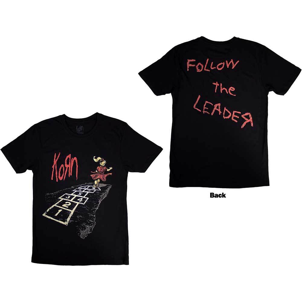 Korn Unisex TShirt Follow The Leader Hopscotch (Back Print) (XLarge) S