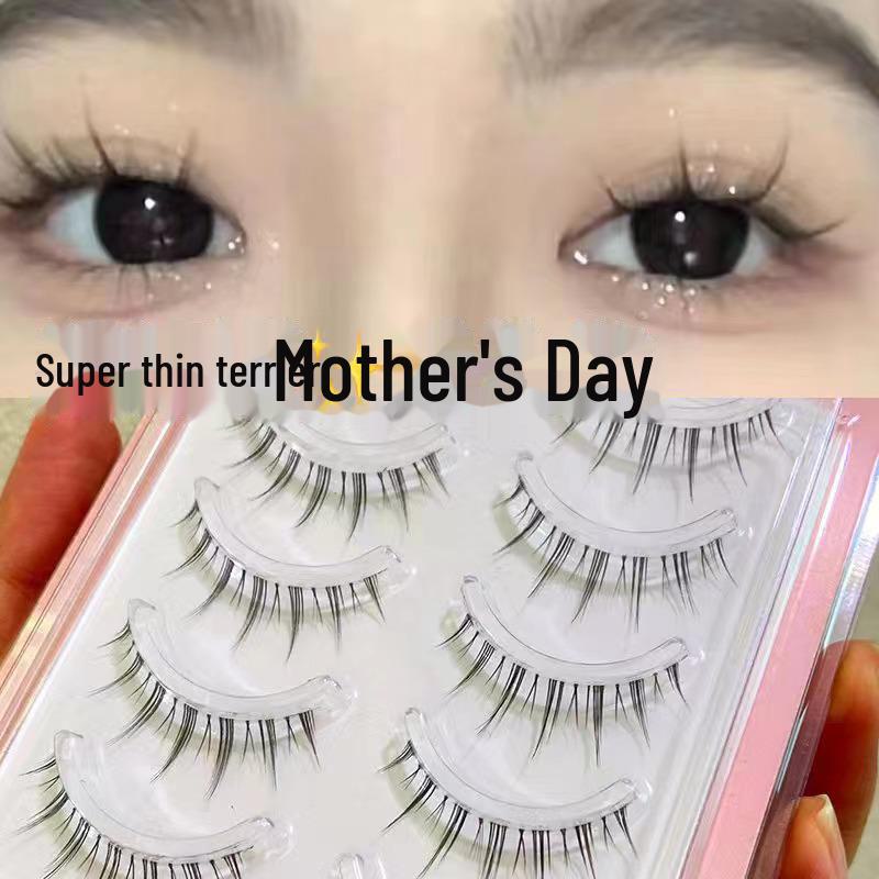 Mengji Shangpin M08 Airy Sunflower Fairy False Eyelashes - Natural Transparent Thin Stem