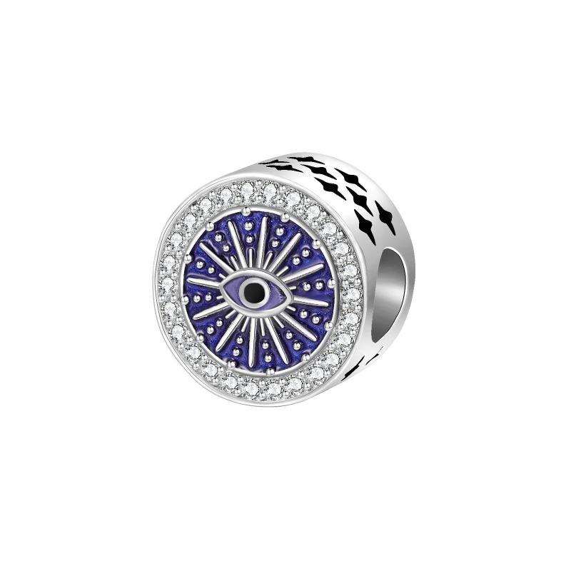 Original Copper Blue Evil Eyes Charms Ring Earrings Bead Palm Pendants Fit Bracelet Necklace Jewelry Gift