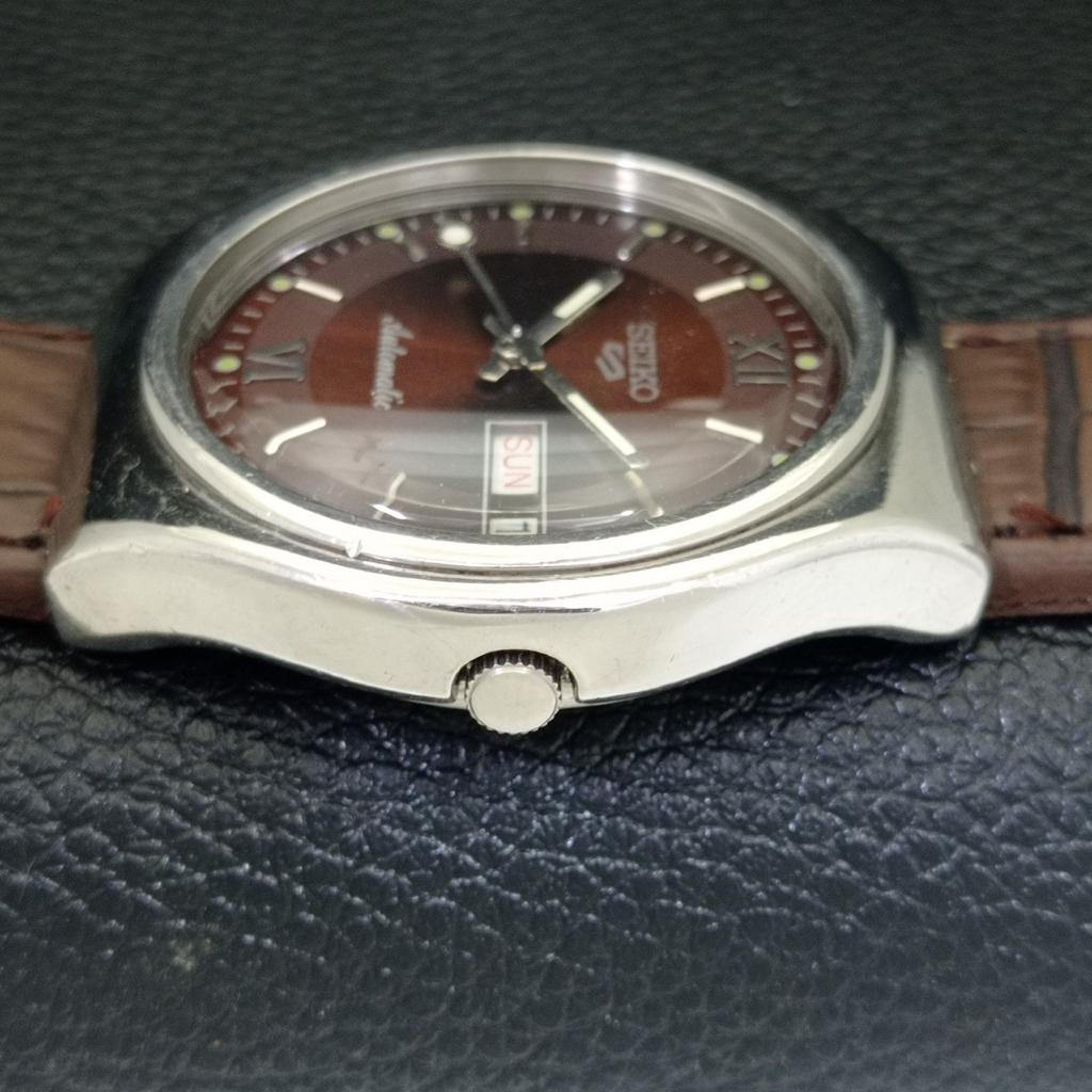 AUTOMATIC VINTAGE SEIKO 5 6309A JAPAN MENS BROWN COLOR DIAL WATCH a500833-5 R154-a500833