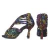 Scarpe da Ballo Latino con Strass Suola Morbida Donna Scarpe da Ballo di Piazza per Feste Tacco 90mm