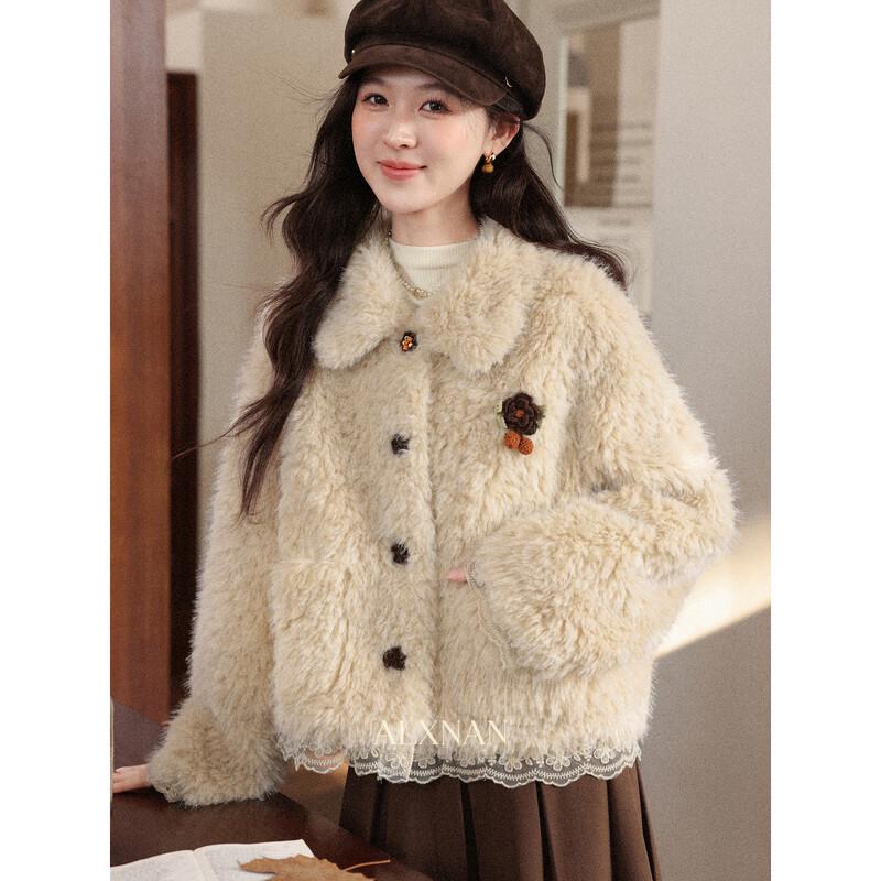 Women s Korean Style Fluffy Short Jacket L