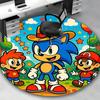 1 Stück Sonic the Hedgehog Anime Design Runder Teppich - Bürostuhlmatte, Rutschfester Teppich für Heimdekoration, Wohnzimmer, Schlafzimmer, Spielzimmer