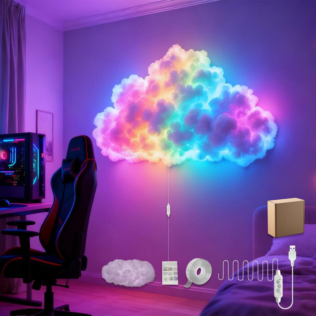 DIY Gewitterwolke LED-Licht USB-betrieben Musiksynchronisation Farbwechselnde LED-Lichter für Schlafzimmer von Erwachsenen Heimdekoration