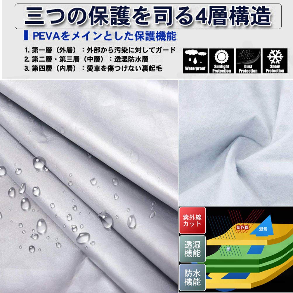 Konnfeir Half Car Body Aluminum Film Fabric with Thin Cotton Lining Cover, Cover, (SUV)