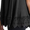 Women Vest Sleeveless Round Neck Lace Hem Solid Color Plus Size