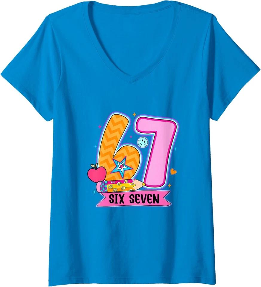 Bruh Its My 67 33 Days Of School Funny Classroom Humo Ladies  V-Neck Tshirt 3XL