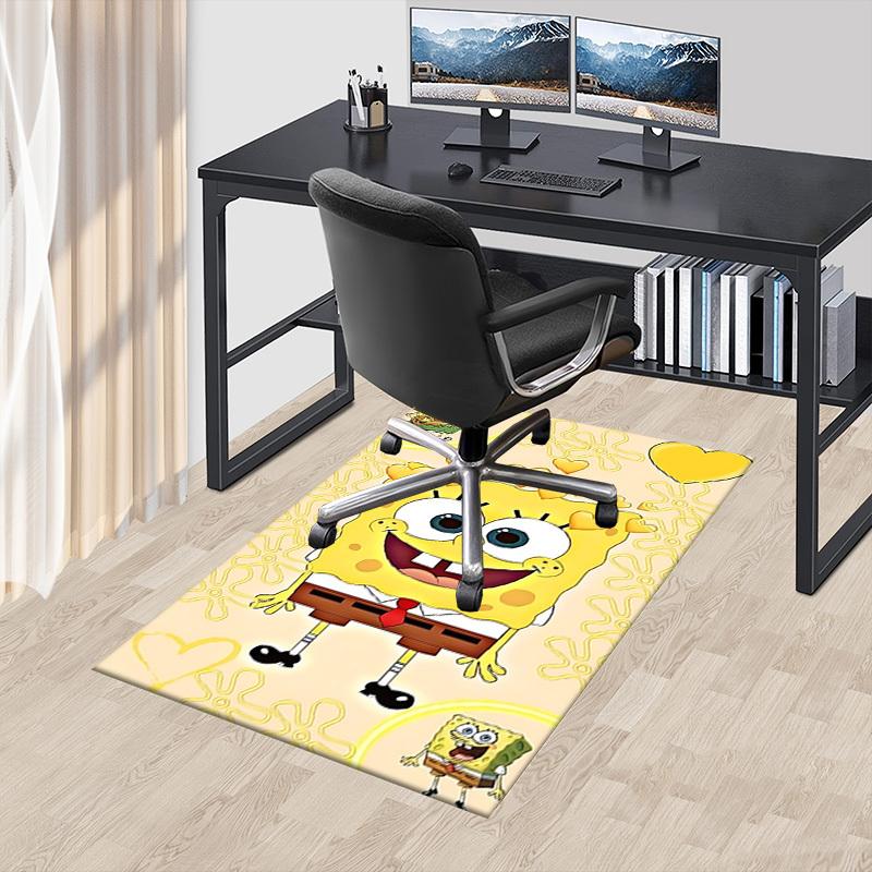 1 szt. Karcianka SpongeBob Kanciastoporty Antypoślizgowa Mata Podłogowa Poliestrowa do biura. Sypialni