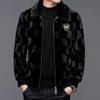 2024 Men's Golden Mink Velvet Coat: Haining Winter Jacket with Faux Fur